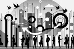 Data streams representing AI and its influence on business success
